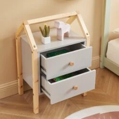 Table De Chevet TINY Gris 2 Tiroirs 11 Table De Chevet TINY Gris 2 Tiroirs -Mobilia Soldes table de chevet tiny gris 2 tiroirs 2