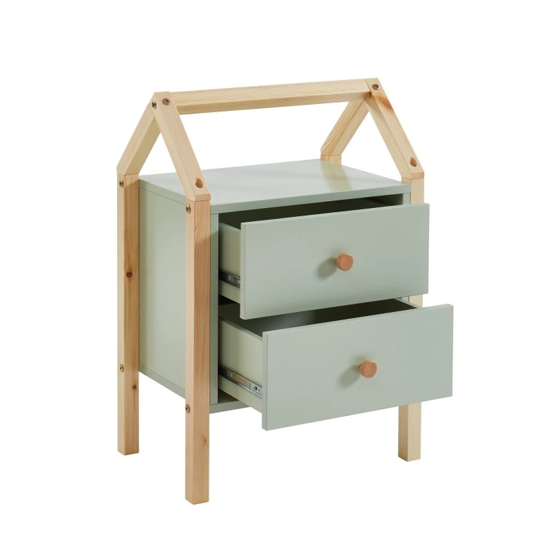 Table De Chevet TINY Vert 2 Tiroirs 8 Table De Chevet TINY Vert 2 Tiroirs – Image 6