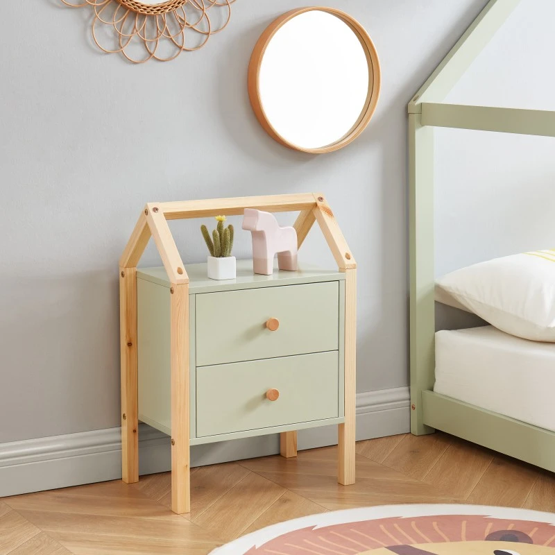 Table De Chevet TINY Vert 2 Tiroirs 3 Table De Chevet TINY Vert 2 Tiroirs