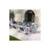 Table De Jardin OWEN Extensible En Aluminium Blanc Et Anthracite -Mobilia Soldes table de jardin owen en aluminium extensible blanc et anthracite