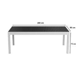 Table De Jardin OWEN Extensible En Aluminium Blanc Et Anthracite -Mobilia Soldes table de jardin owen en aluminium extensible blanc et anthracite 2