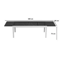 Table De Jardin OWEN Extensible En Aluminium Blanc Et Anthracite -Mobilia Soldes table de jardin owen en aluminium extensible blanc et anthracite 3