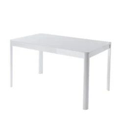 Table à Manger DAVIA Laqué Blanc Brillant 140cm 11 Table à Manger DAVIA Laqué Blanc Brillant 140cm -Mobilia Soldes table de sejour davia laque blanc brillant l140cm 3