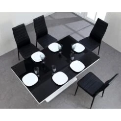 Table De Séjour LUCIA Laqué Blanc Brillant 150cm -Mobilia Soldes table de sejour lucia laque blanc brillant 150cm 1