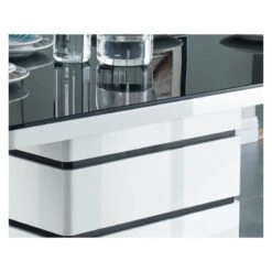 Table De Séjour LUCIA Laqué Blanc Brillant 150cm -Mobilia Soldes table de sejour lucia laque blanc brillant 150cm 2