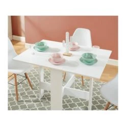 Table Pliable JUNO Blanc 104cm -Mobilia Soldes table de sejour pliante juno 10