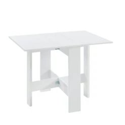 Table Pliable JUNO Blanc 104cm -Mobilia Soldes table de sejour pliante juno 14