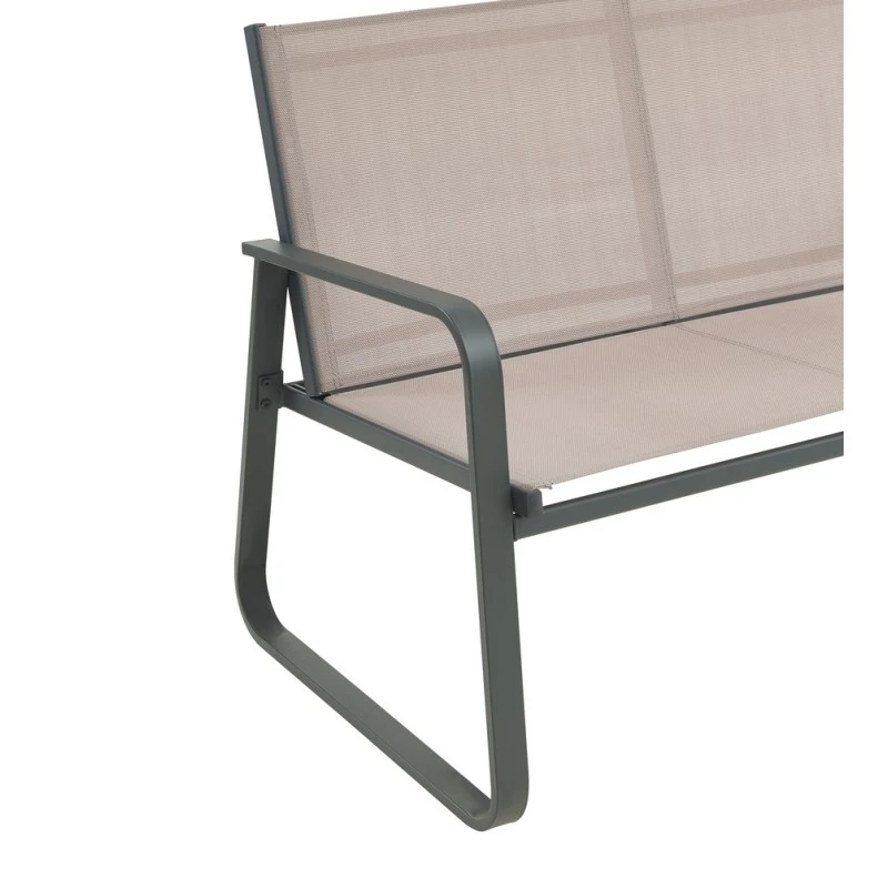 Salon De Jardin TEXAS En Acier Et Textilène 4 Places Coloris Taupe 6 Salon De Jardin TEXAS En Acier Et Textilène 4 Places Coloris Taupe – Image 4