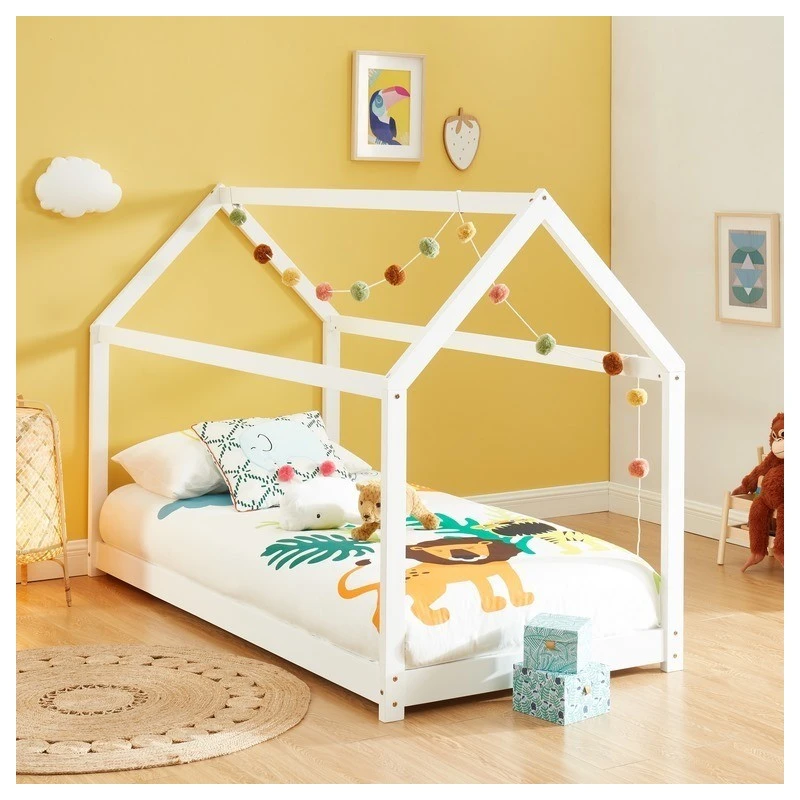 Lit Enfant Cabane TINY Pin Blanc 70x140 Sommier Inclus 4 Lit Enfant Cabane TINY Pin Blanc 70x140 Sommier Inclus – Image 2