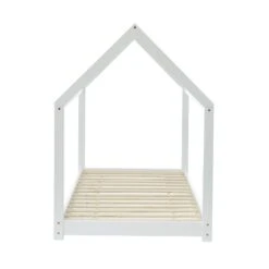 Lit Enfant Cabane TINY Pin Blanc 70x140 Sommier Inclus 12 Lit Enfant Cabane TINY Pin Blanc 70x140 Sommier Inclus -Mobilia Soldes tiny70140bl lit cabane blanc 4